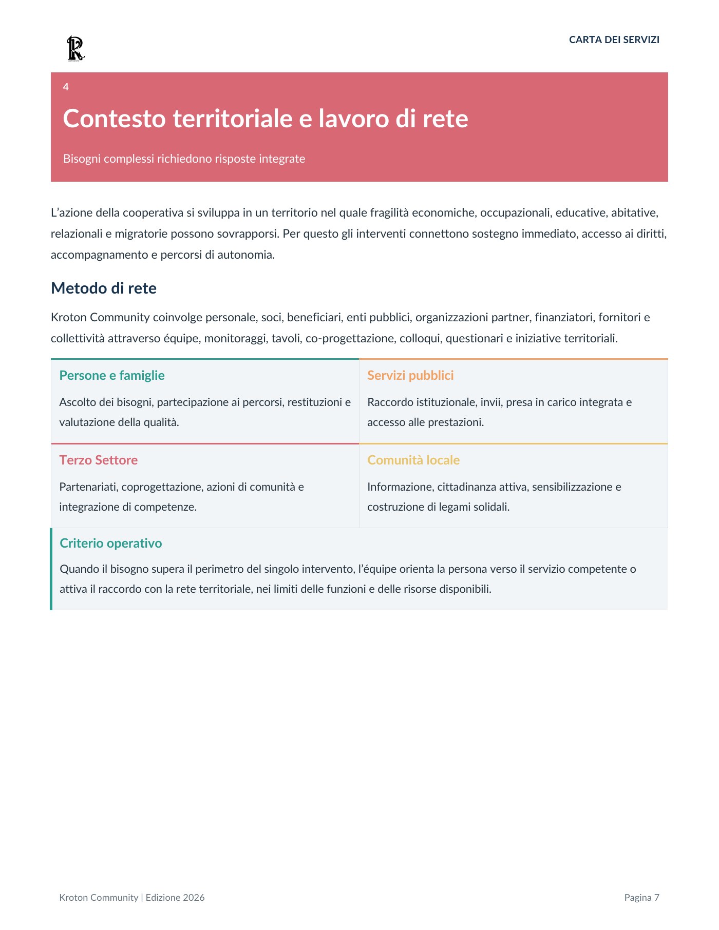 Carta dei servizi, pagina 7 di 18