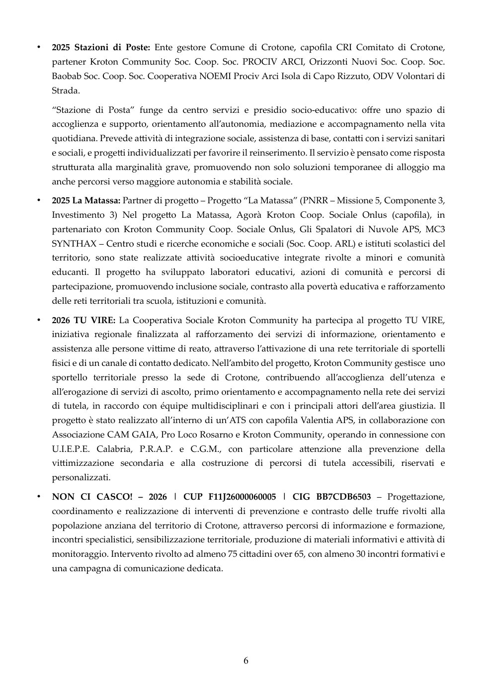 Curriculum della cooperativa, pagina 6 di 6